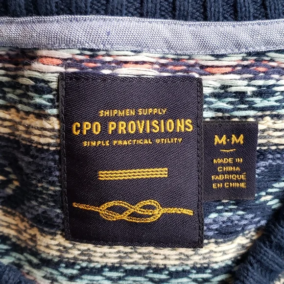 014 Urban Outfitters CPO Spring Fair Isle Striped Pullover Sweater sz M Men's - Picture 7 of 11